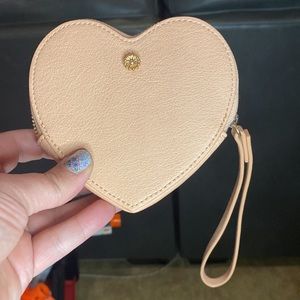 Heart shaped pink coin purse